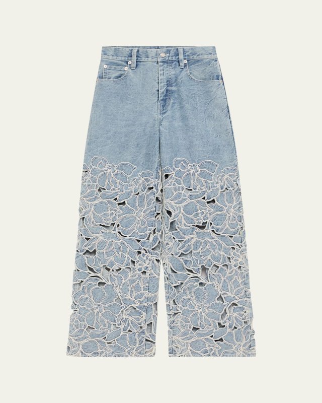 Betty Floral Embroidered Straight-Leg Jeans